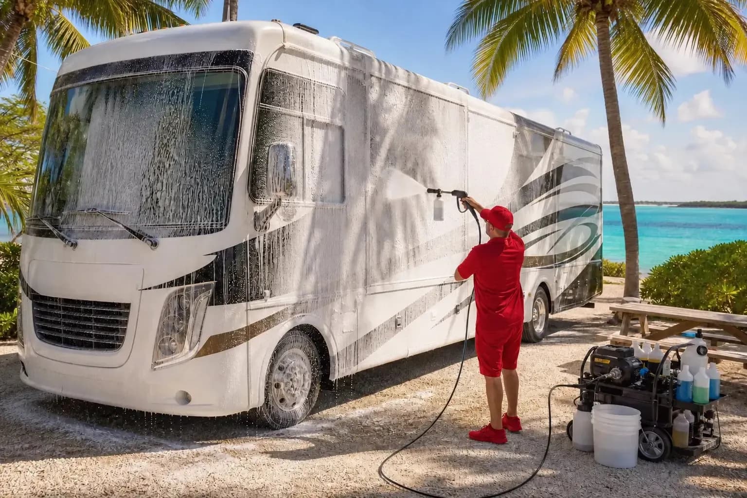 Explicación de los Paquetes de Lavado de Casas Rodantes: Lavado y Cera vs. Detallado Completo vs. Recubrimiento Cerámico en los Cayos de Florida