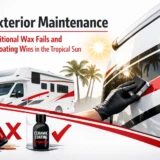 Protect your luxury RV from UV, salt, and humidity in the Florida Keys with professional Liquid Armour ceramic coating and mobile detailing.