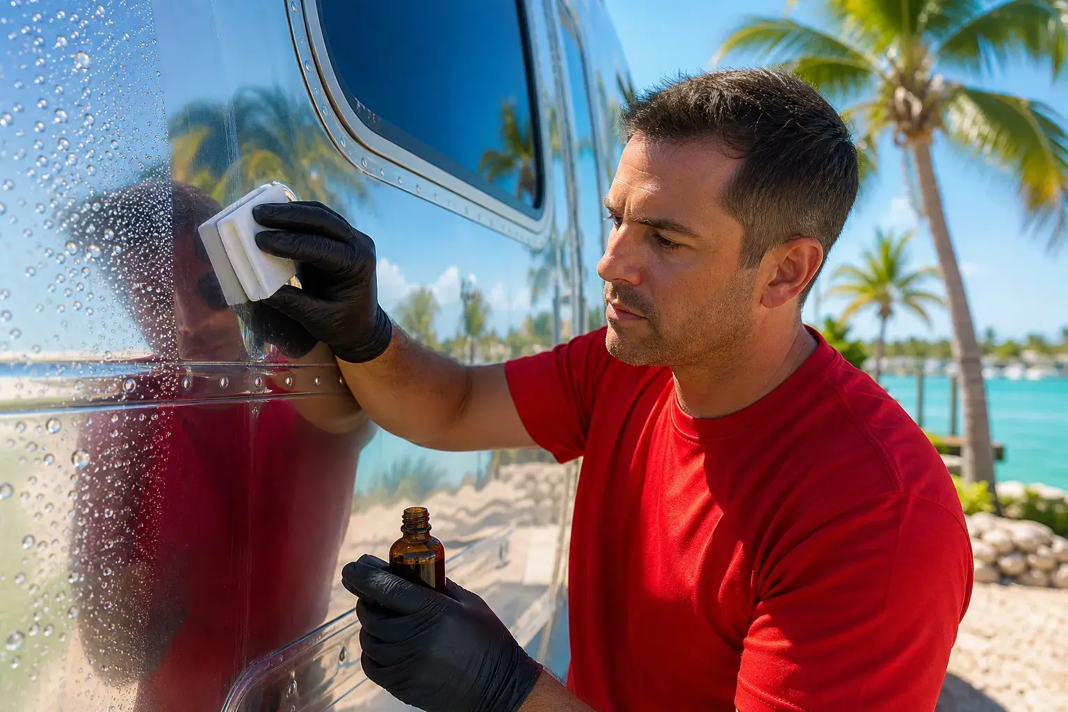 Liquid Armour LA Ti RV ceramic coating Florida Keys application